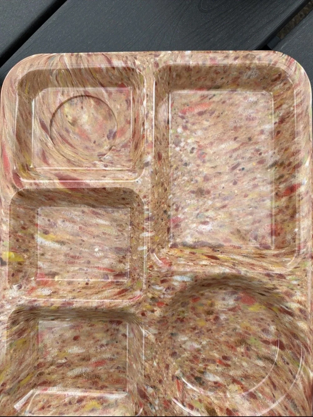 Vintage Texas Ware Speckled Confetti Trays (2) Melamine Lunch Trays #146